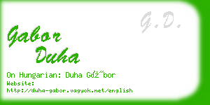 gabor duha business card